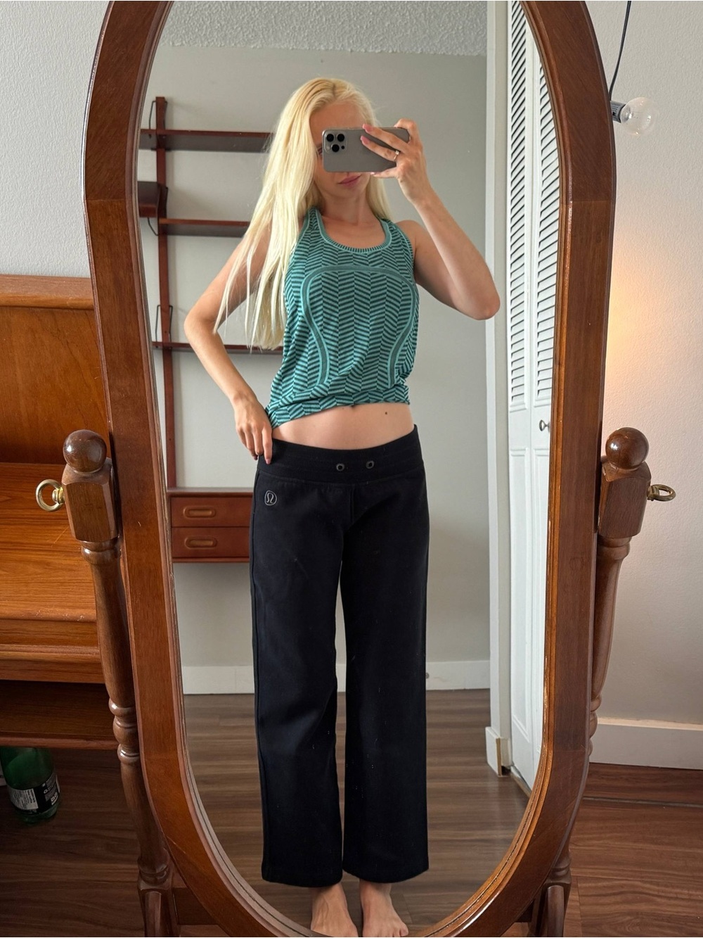 lululemon athletica Black Flared Wide-Leg Jeans
